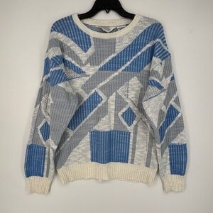 Club International by Tip Top Mens Large Vintage Pullover Sweater Blue Gray LS